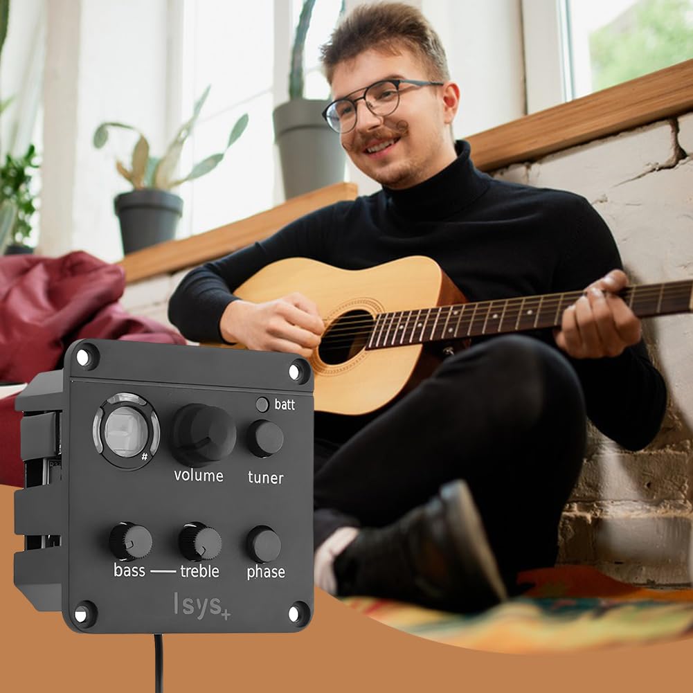 Kit Pickup Fishman ISYS Per Chitarra Acustica – Preamplificatore Con Equalizzatore A 3 Bande E Accordatore LED