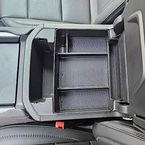 Image of TOPINSTALL Power-Sliding Console Tray Compatible with 2021-2026 Chevy Tahoe /Suburban /GMC Yukon Accessories, Full-Size Armrest Organizer Black (Not for Standard Console with Charging Socket!)