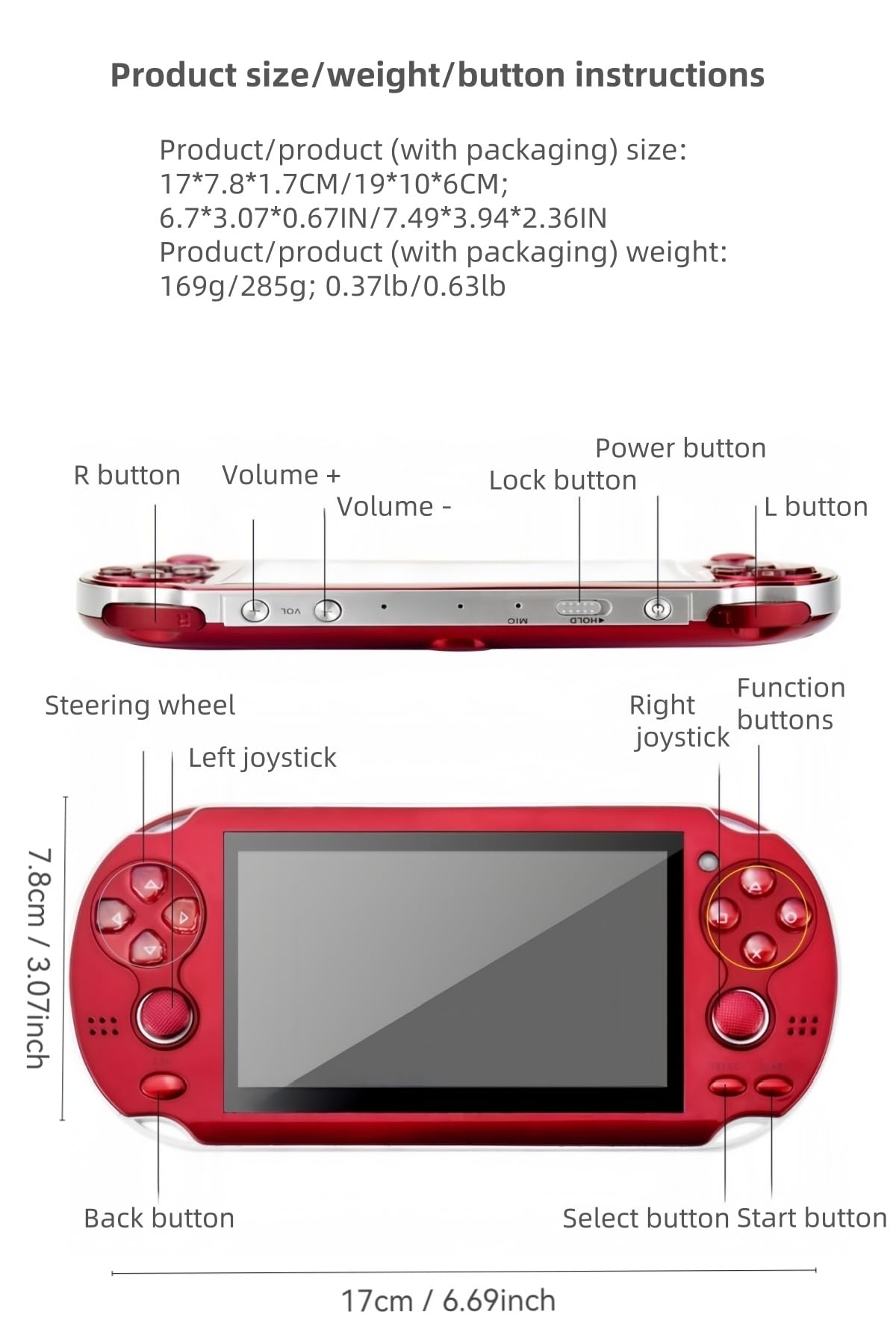 Console de Jeu rétro YHFITN avec écran de 4,3 Pouces, Double Joystick, Plus de 2 000 Jeux, Connexion TV, idéale pour Les Enfants et Les Adultes, Cadeau d'anniversaire ou de Noël. (Black)