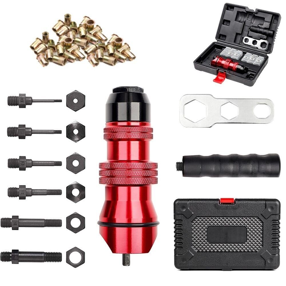 Kit conversione da trapano a rivettatrice inserti rivetti filettati M3-M10 07445