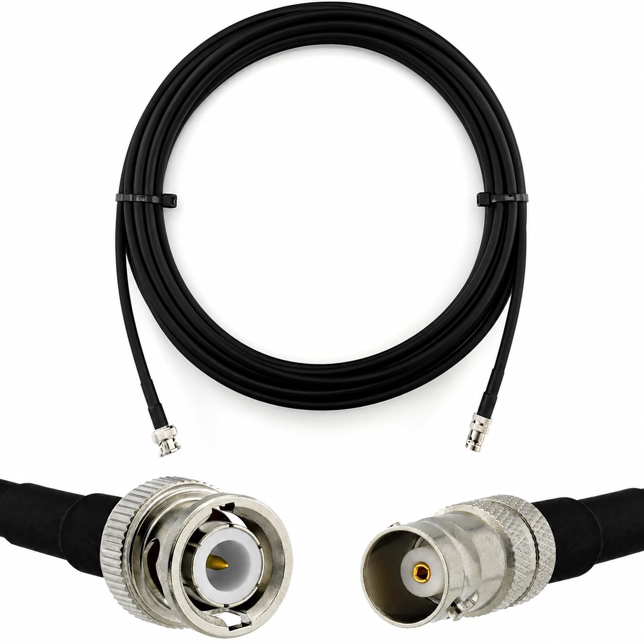 25 m BNC Stecker auf BNC Buchse UHF RG8X CB Koaxialkabel — BNC Stecker auf Buchse Koaxial-Verlängerung 50 Ohm — für HAM CB Funk Antenne SWR-Meter Amateurfunk Kurzwelle RF