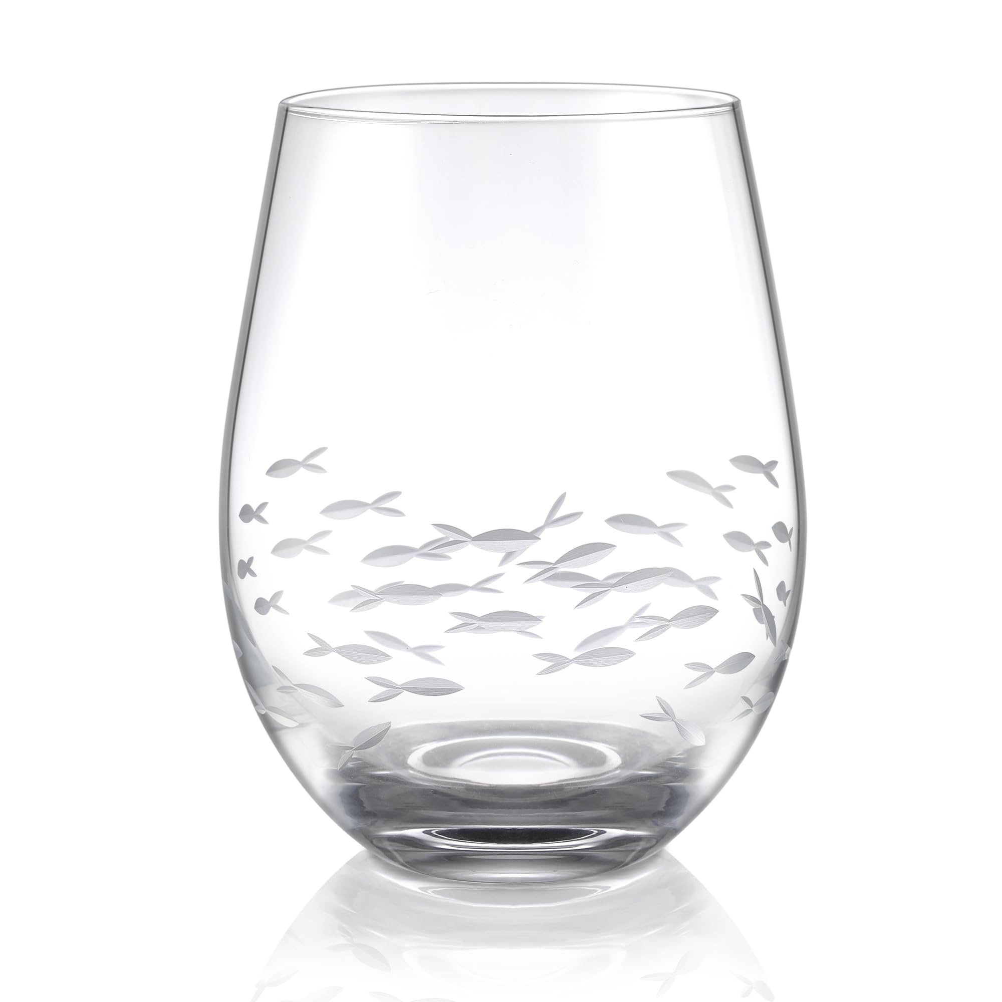 Verres à vin sans pied sculptés main Joeyan poisson 520ml