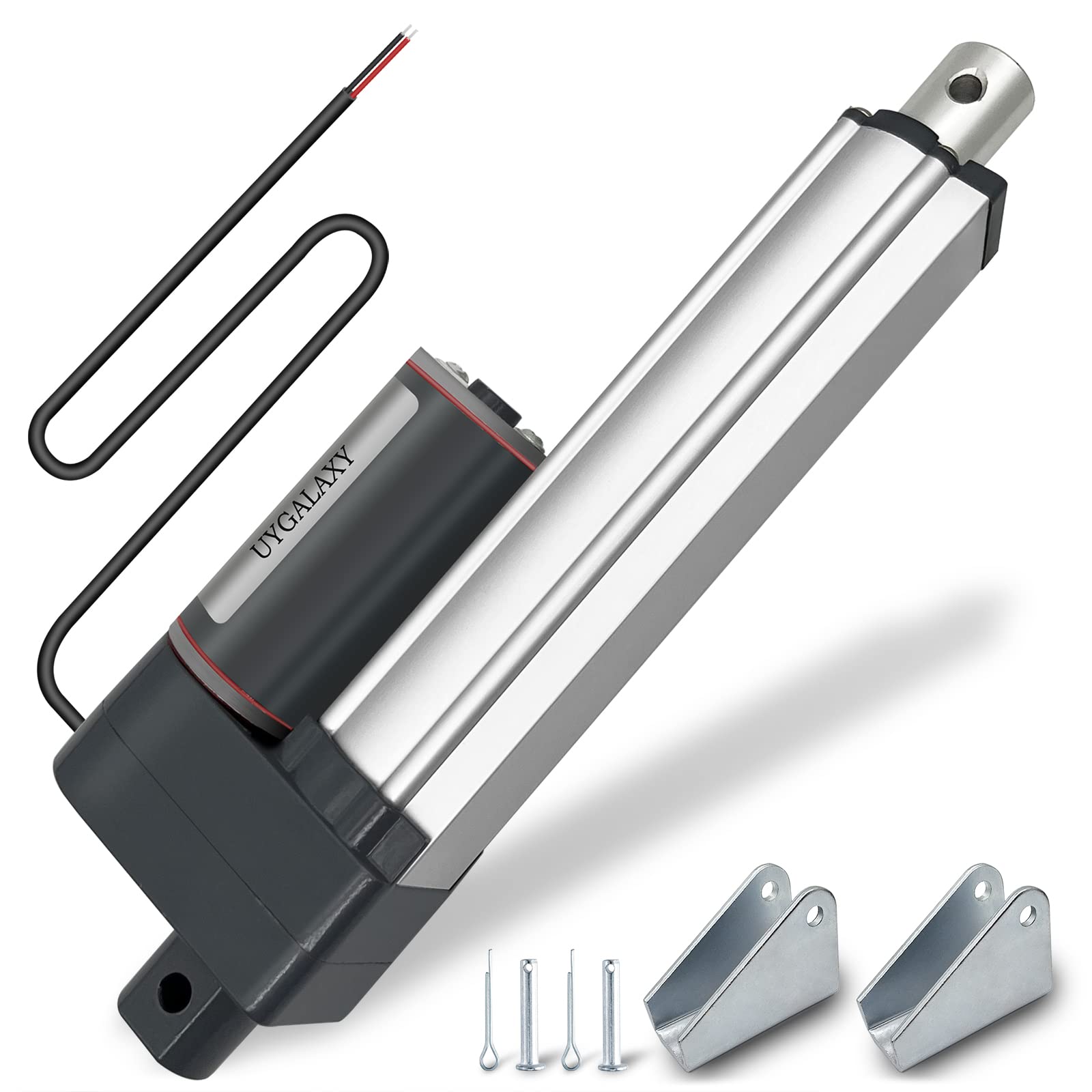 UYGALAXY Linear Actuator 4 Inch Stroke with Mounting Bracket, DC12V 900N(200lbs) IP65 Waterproof 12mm/s Quiet Low Noise Motor for DIY Chicken Coop
