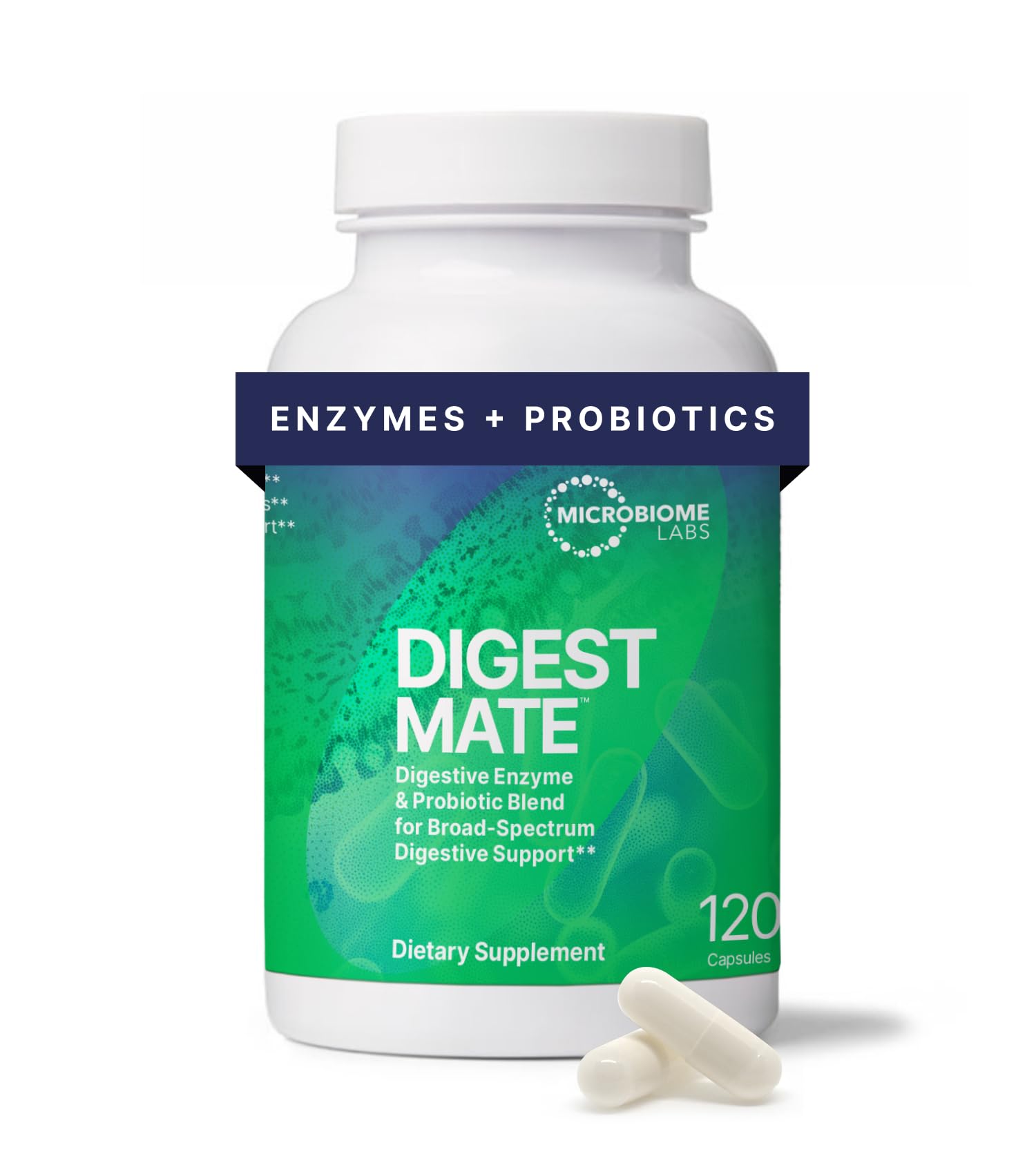 DigestMate Digestive Enzyme and Probiotic Supplement - Broad-Spectrum Digestive Enzymes for Women and Men with 14 Enzymes and Spore-Based Probiotics for Gut Hea