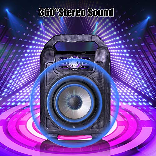 Verkstar Portable Karaoke Machine, PA System Speaker Wireless Bluetooth Rechargeable Speaker Toys for Kids & Adults Party With Disco Ball, Wired Microphone
