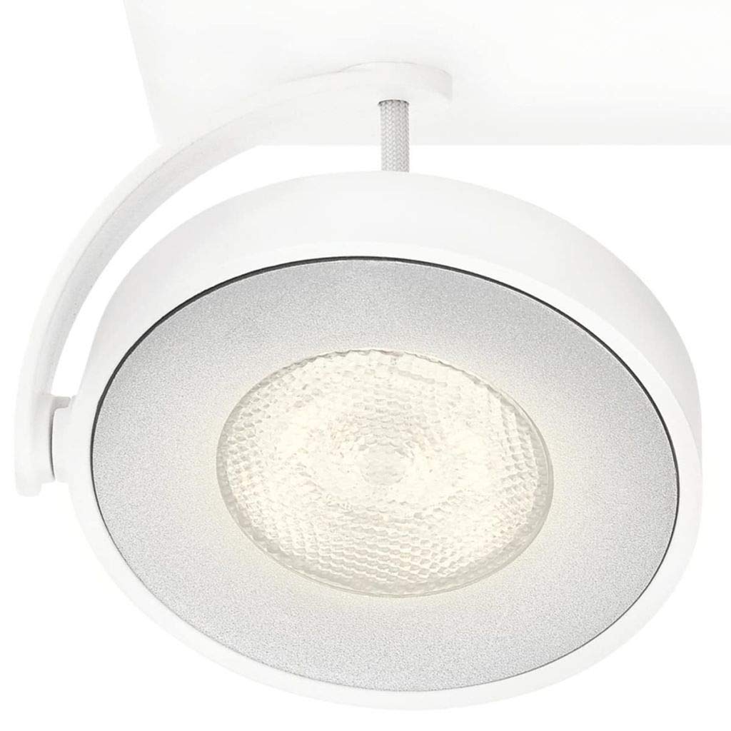Philips myLiving Clockwork LED 4-er Spotbalken (22 W), dimmbare Leuchte mit 4 integrierten LED Spots, energiesparende Raumbeleuchtung mit langer Nutzlebensdauer, Weiß