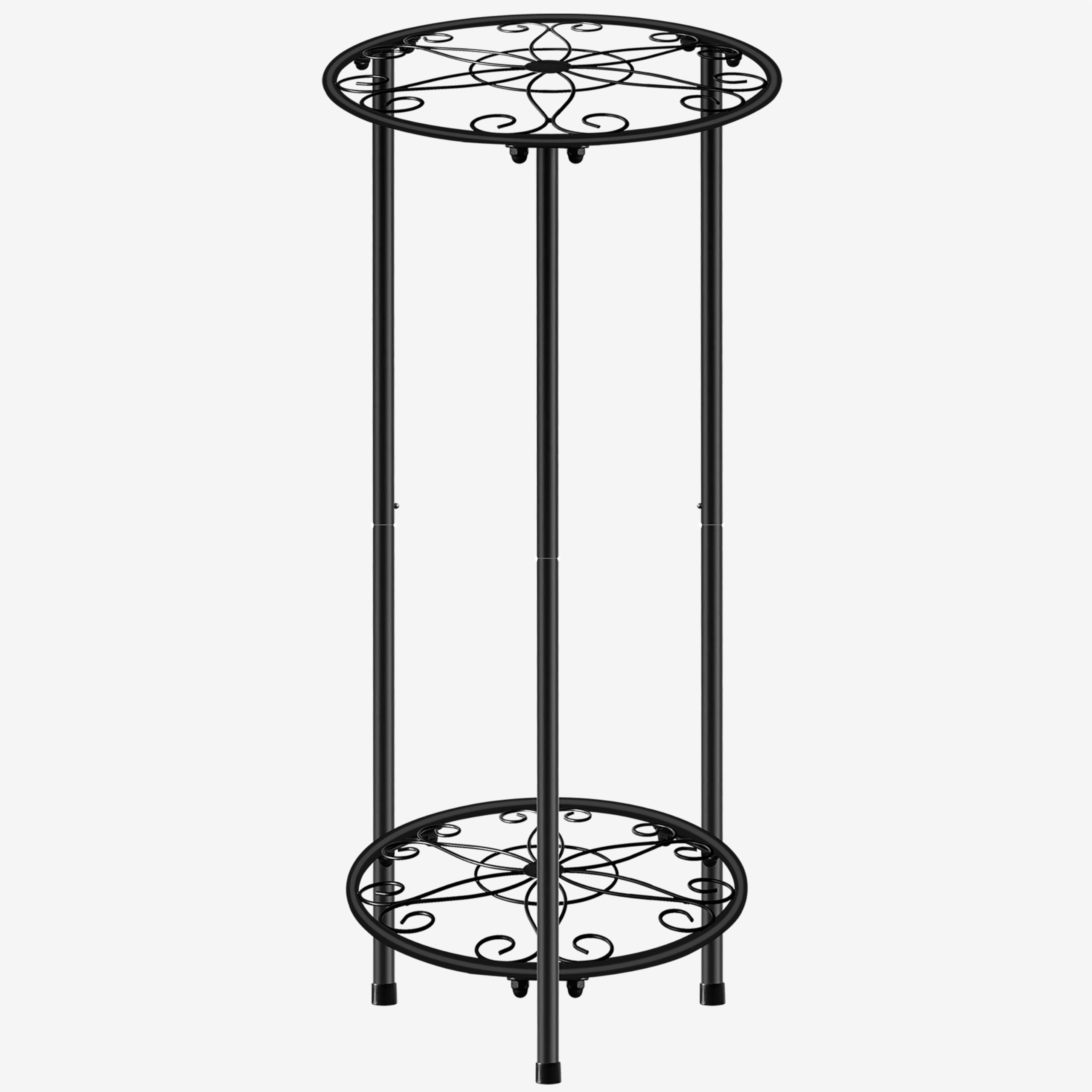 CASIMR Plant Stand Indoor Outdoor, Metal Rustproof Flower Shelf 2 Tier 23.9 inch, Tall Multiple Plant Pot Holder Rack for Garden Patio Living Room