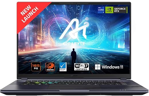 GIGABYTE Aorus 16X ASG-63INC65SH, Intel I9-14900Hx, Geforce RTX 4070, 16.0″ 16:10 WQXGA (2560X1600) 165Hz Display, DDR5 5600 16GB*2, Gen, Windows…