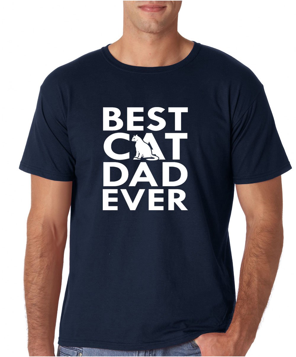 Crazy Bros TeesCBTWear Best Cat Dad Ever - Funny Cat Shirt, Dad Tee, Mens Cat Tshirt, Gift for Cat Lovers, Gift for Cat Owner Men's T-Shirt, Charcoal, M