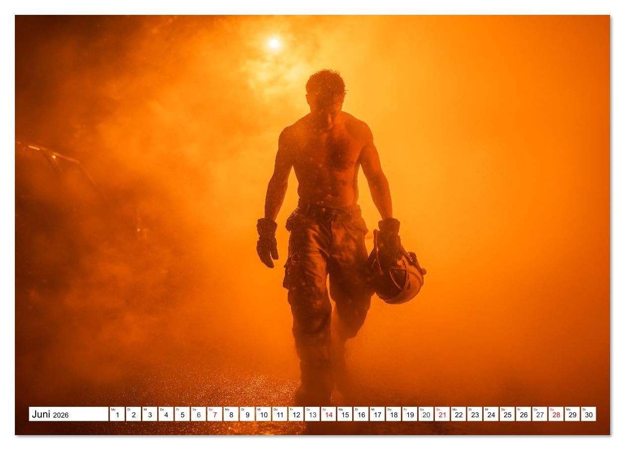 Feuerwehrmänner - Sexy Körper und heiße Flammen (Wandkalender 2026 DIN A3 quer), CALVENDO Monatskalender: Erotischer Männerkalender: Nackt, muskulös ... in Uniform und Einsatz (CALVENDO Erotik)