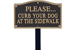 5.75" x 9.5" SmartSign Curb Your Dog Lawn Sign with Black Stake