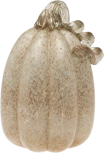 Miniatura 9 de Boston International Calabaza otoño cosecha decoración de mesa de Acción de Gracias vidrio soplado a mano, pequeño, negro y blanco