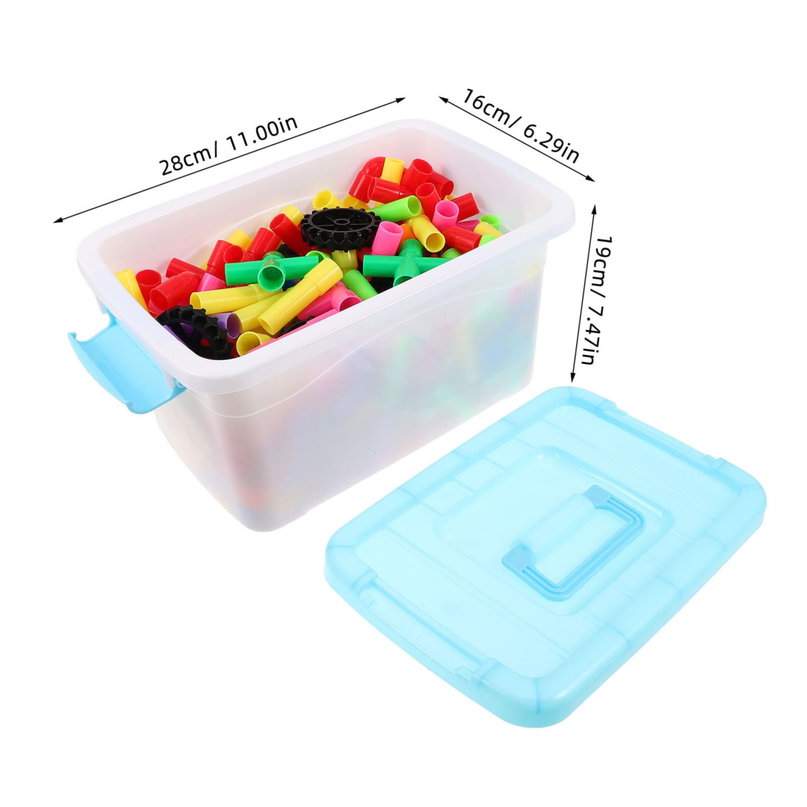 Abaodam Kinder Röhrenbausteine mit Großen Bausteinen aus Kunststoff | Konstruktionsspielzeug für Kleinkinder, Lernspielzeug für Kreatives Bauen, Leicht und Farbenfroh