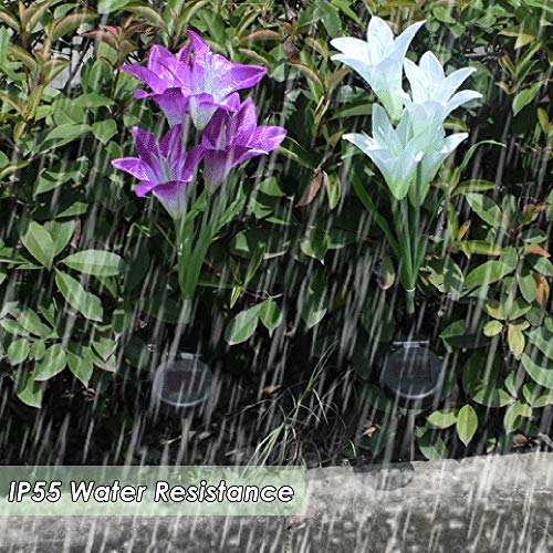 Ajcoflt LEDs flor movidos a energia solar Luz RGB Gramado Lâmpada IP55 Resistência à água Built-in 3