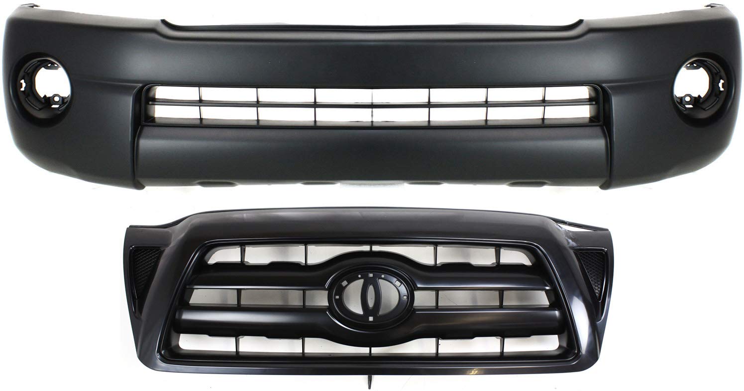 Garage-Pro Bumper Cover Compatible with Toyota Tacoma 2005-2010,2Pc. Kit, Front, Textured, Includes (1) Bumper Cover and (1) Grille