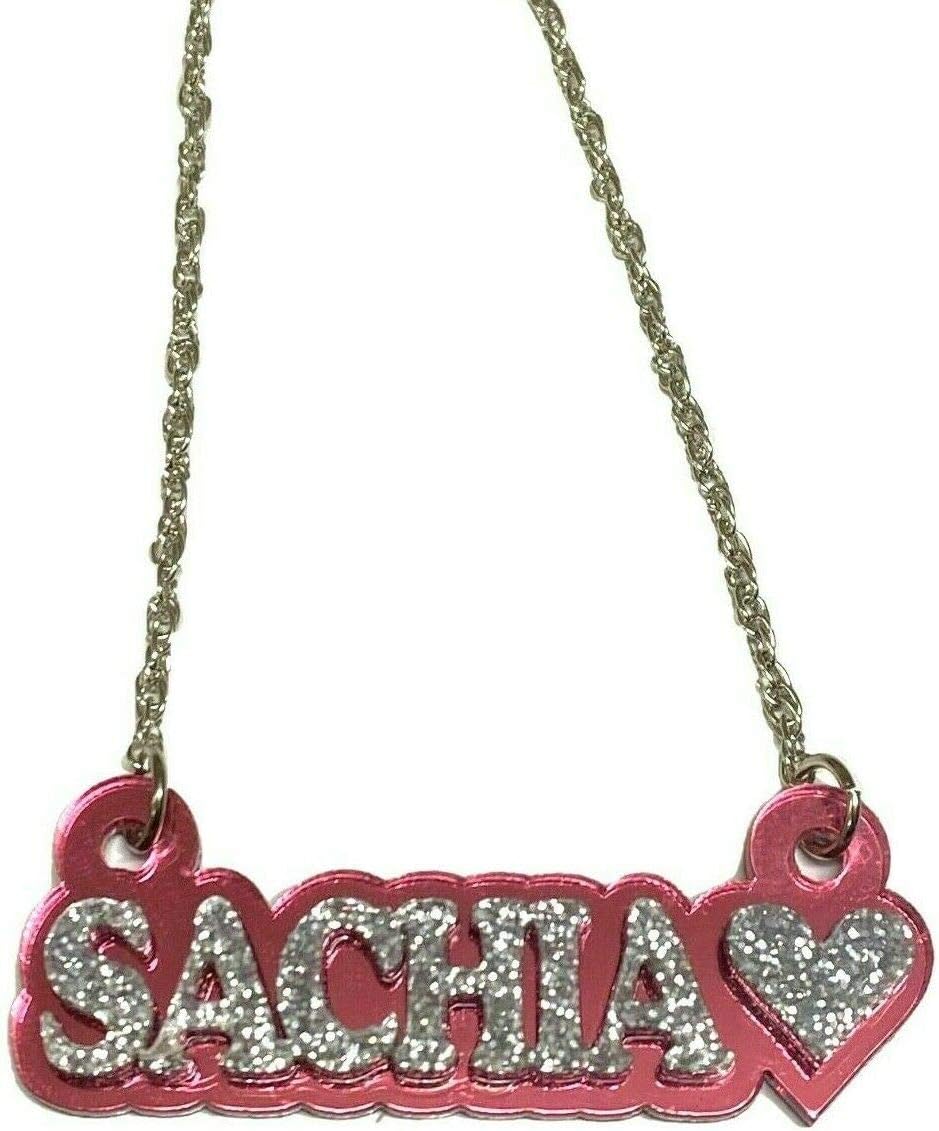 MIRROR MANIA Name Plate Custom Name Necklace Personalized Nameplate Name Laser Cut Diamond Look Letters, Quality Silver Chain, Made To Order Any Name - Dazzling and Stunning!