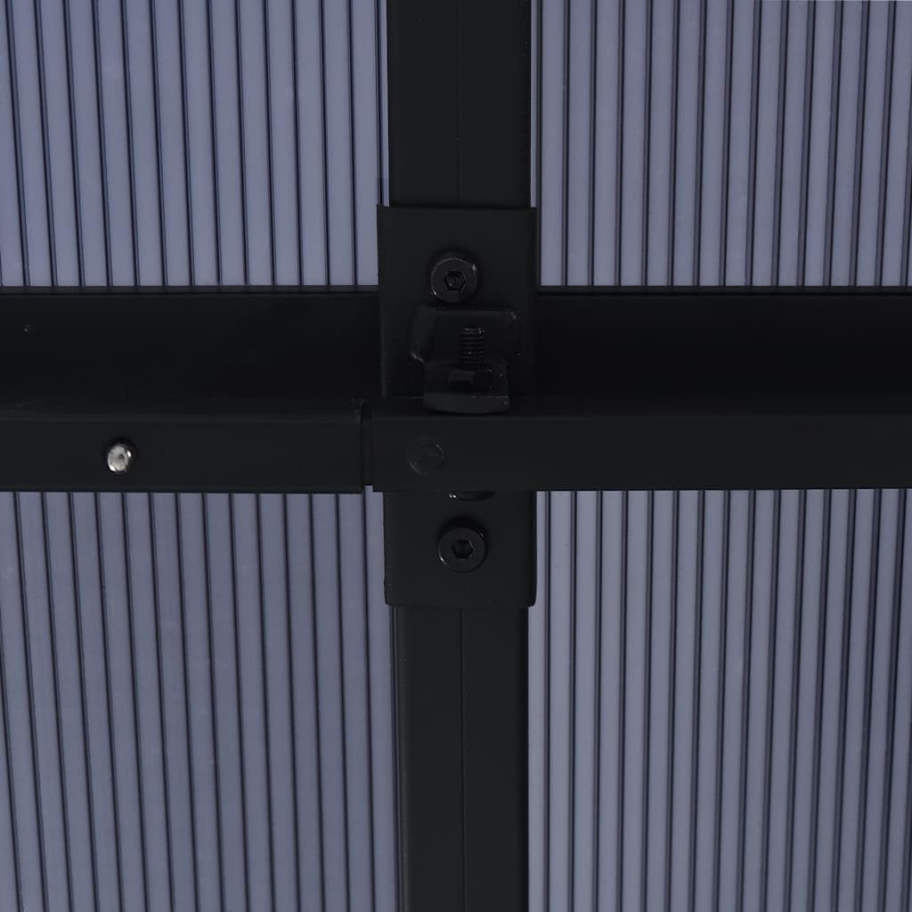 Pawilon ogrodowy z zasłonami, 405 x 294 x 244 cm, antracytowy, z aluminium i stali, odporny na działanie promieni UV, z 4 ścianami bocznymi, na taras, imprezę w ogrodzie, grillowanie i imprezy