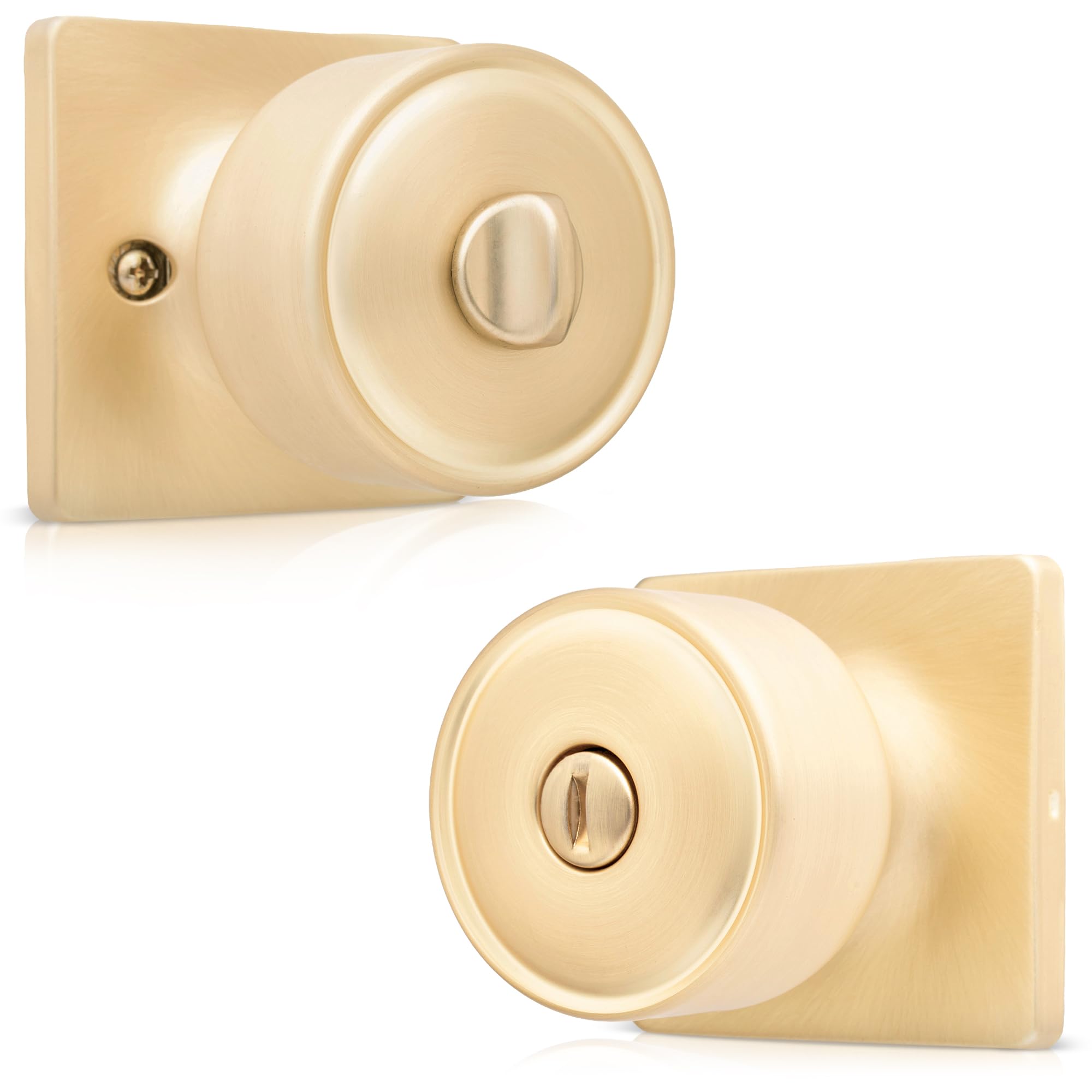 Bouton de porte avec serrure fonction d'intimité Honeywell or brossé pour maison