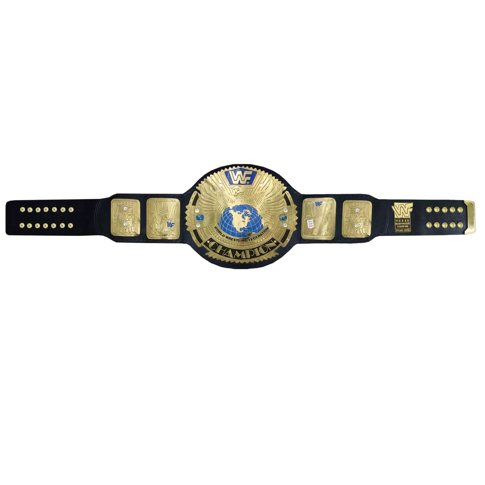 Octal Sports - Attitude Era Big Eagle Championship Title Belts Adult Size Upto 46" Wrestling Replica 2mm Gold Coated Metal Plate Leather Base