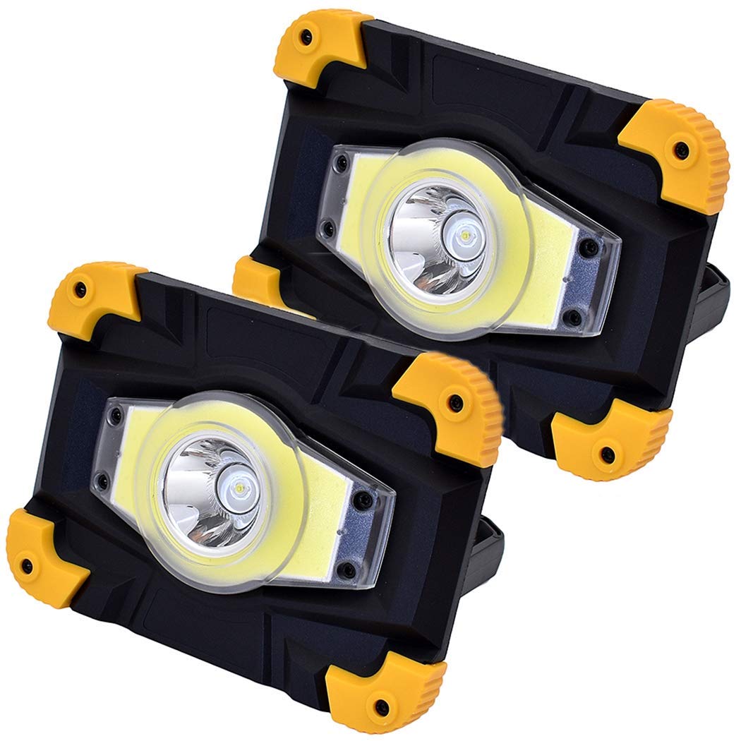 LED Wiederaufladbare Arbeitsleuchte, 10W Flutlicht, USB Tragbare Campingleuchte, IP65 Wasserdicht Strahler, 4 Beleuchtungsmodi für Auto Reisen Wandern Angeln