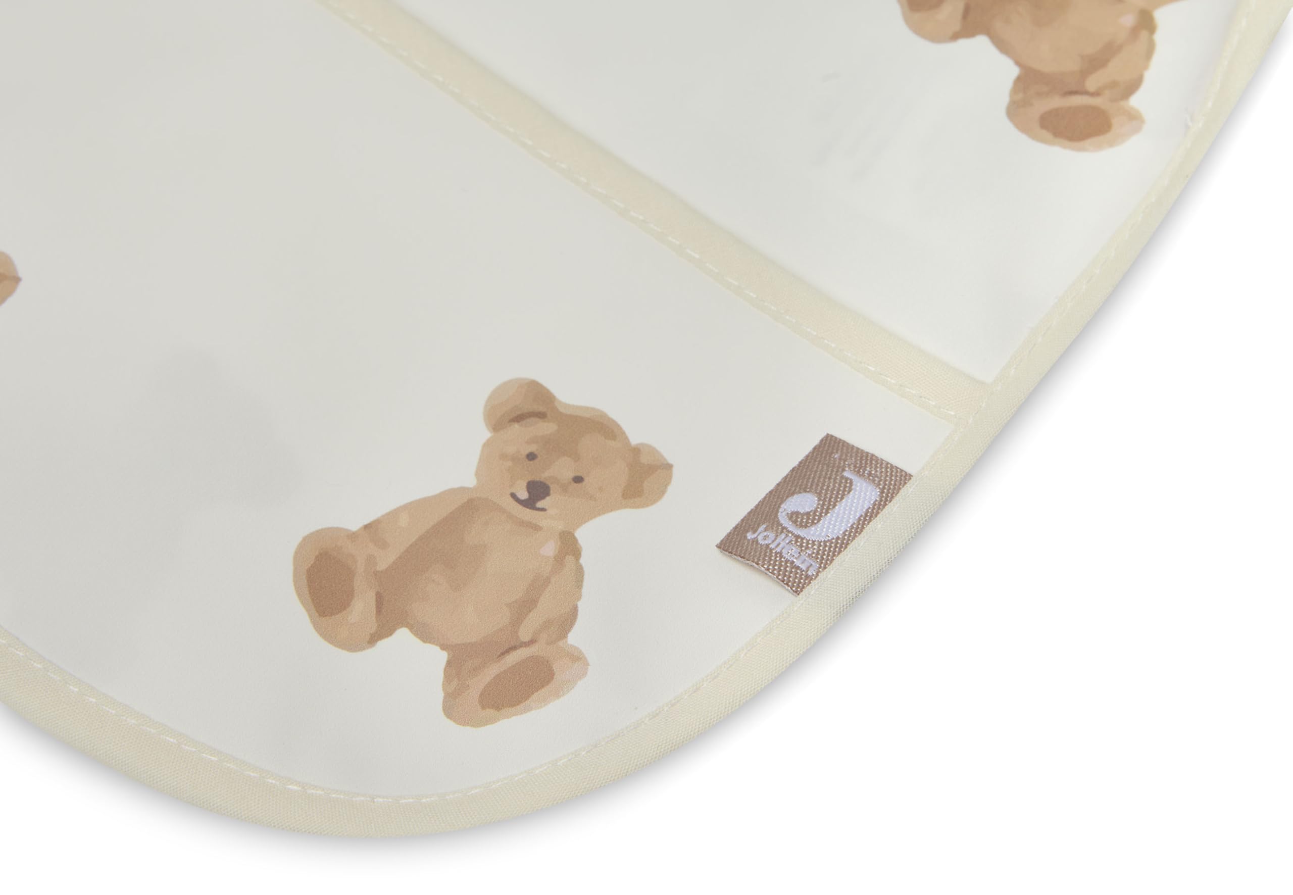 Jollein Bavoir imperméable avec manches Motif ours en peluche Blanc