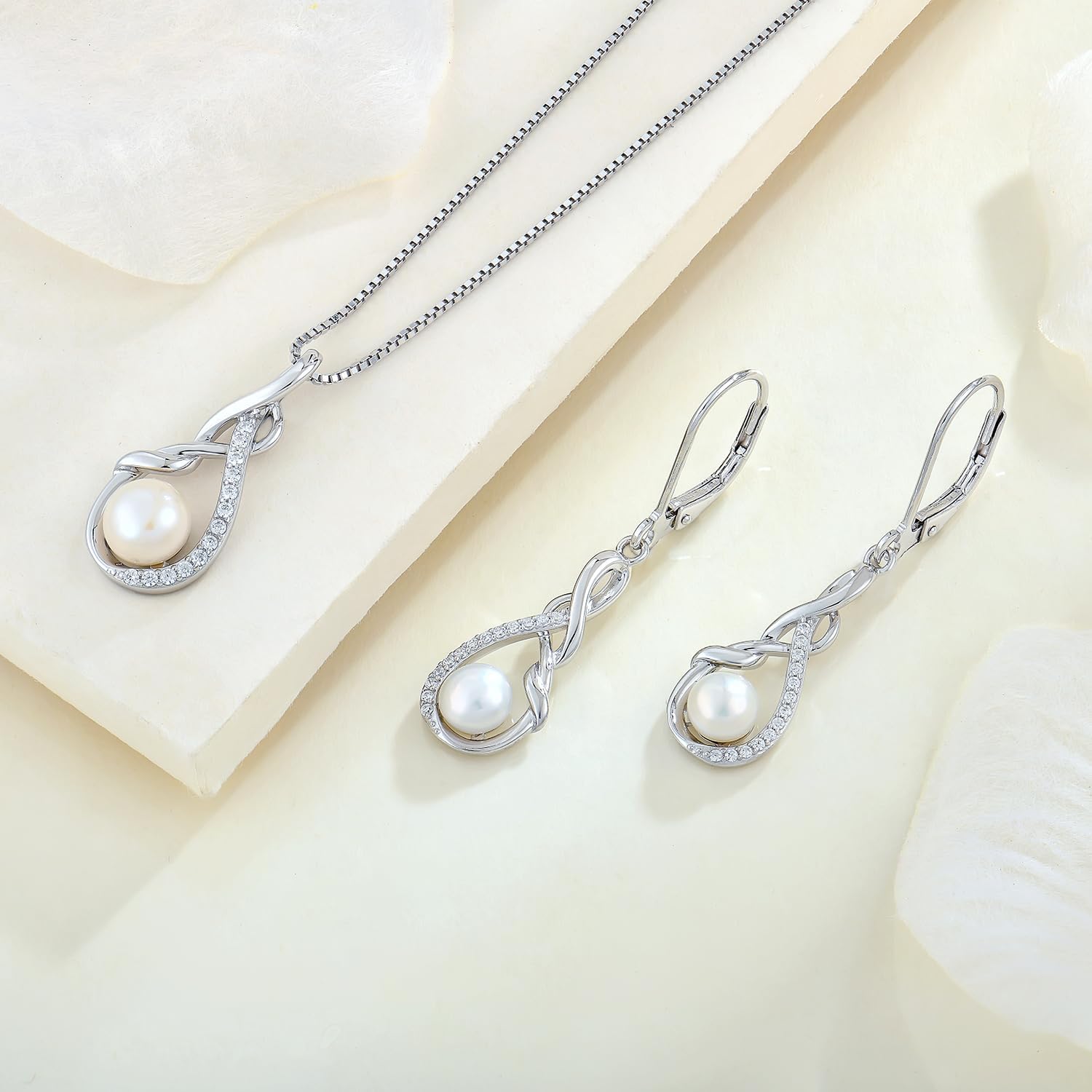 STARCHENIE Freshwater Cultured Pearl Necklace for Women 925 Sterling Silver Infinity Birthstones Pendant Birthday Anniversary Jewelry - Image 3