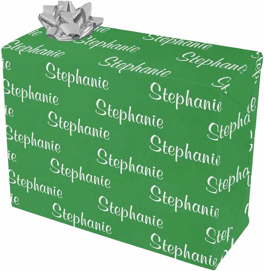 MyPupSocks Personalized Wrapping Paper Initials Name Text Pink for Christmas, Birthdays, Father's Day, Kids Crafts, Care Packages, Handmade 3 Rolls 58"x 23"