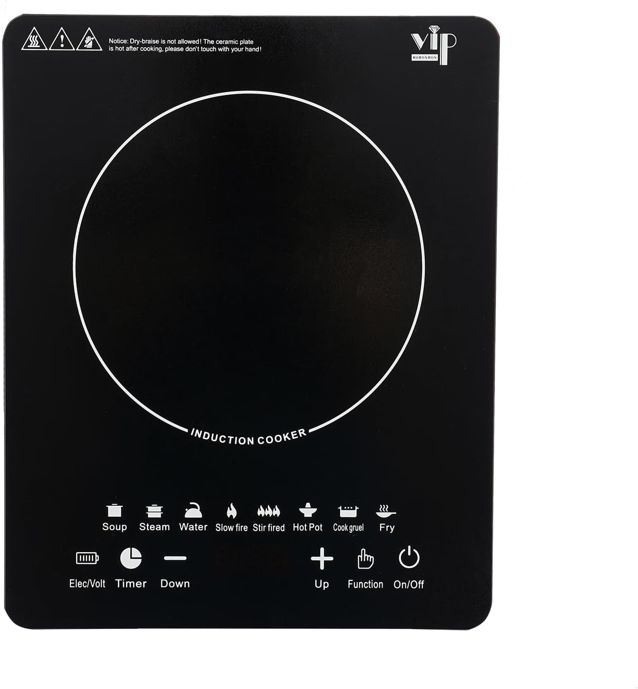 2200W Portable Induction Burner,Electric Induction Countertop Burner with Touch Panel,Power & Temp Adjustable, LCD Display, Auto Pot Detection & Auto Shut-off