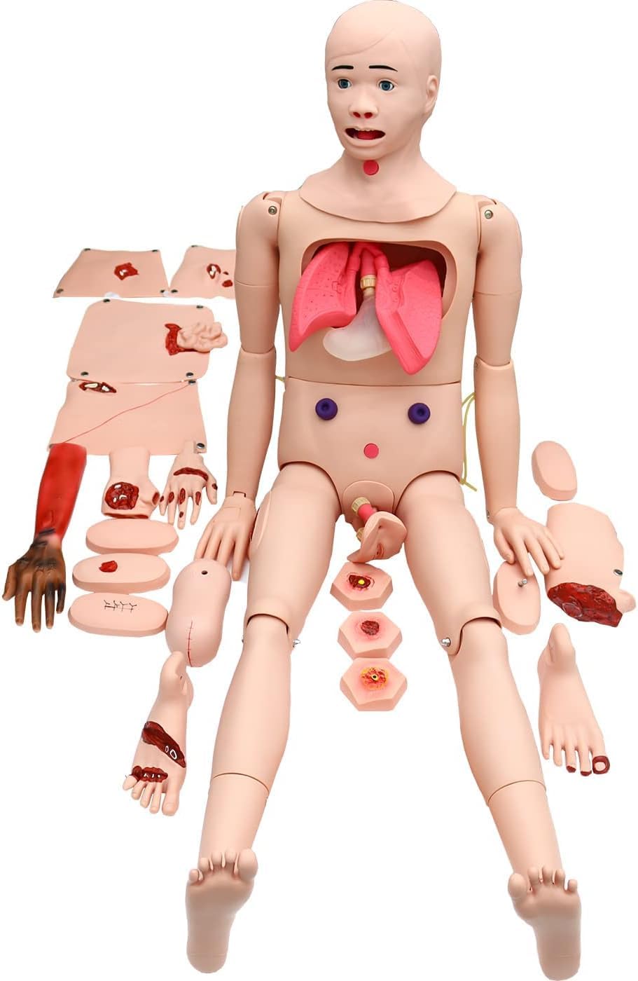 Fortgeschrittener anatomischer Krankenpflege-Trainingssimulator mit vollem Funktionsumfang, Modell eines Alten Mannes, Trauma-Erste-Hilfe-Notfallbohrer, medizinischer Dummy