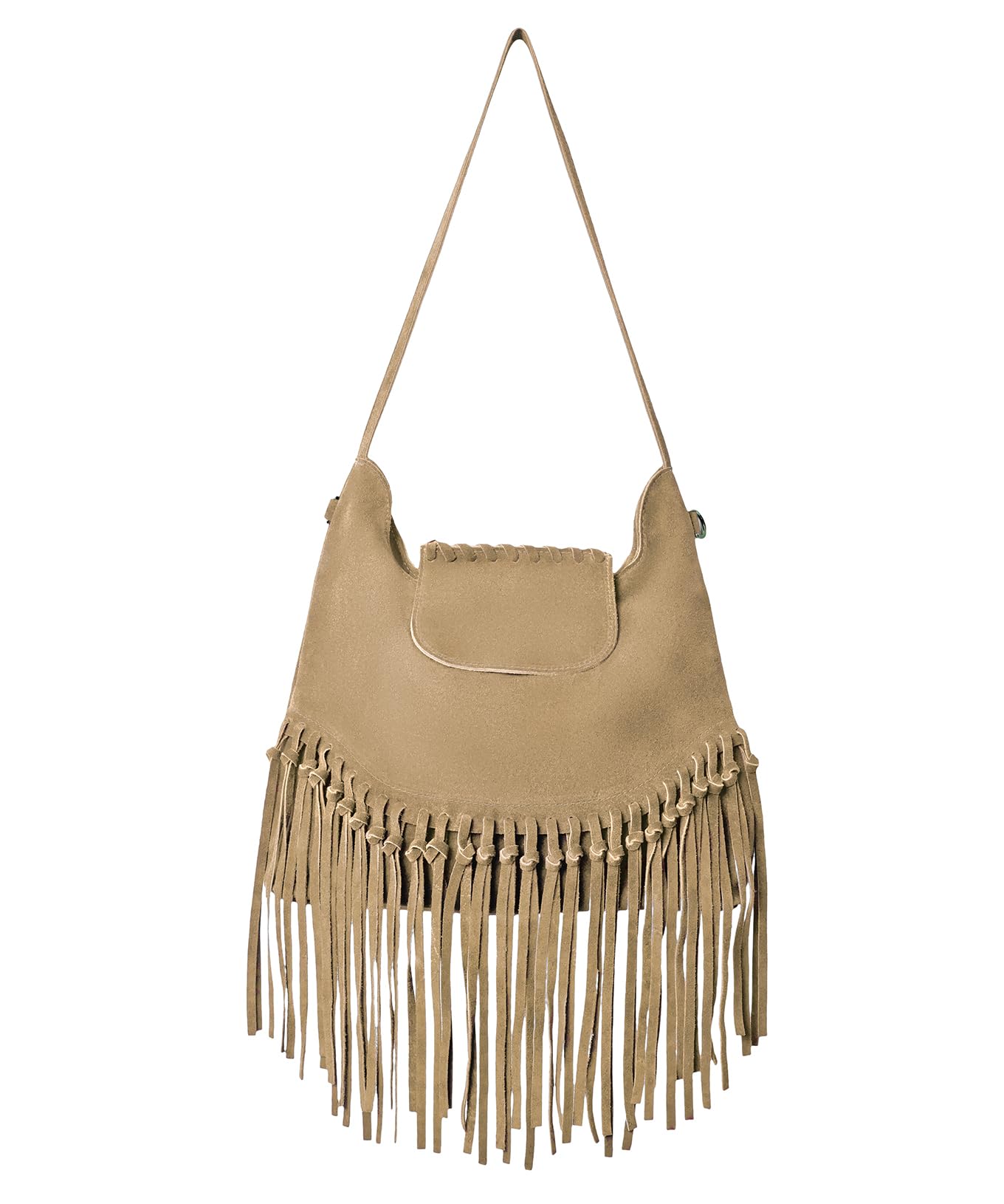 Dolce Vita Boho Suede Tassel Bag Stone   Women's