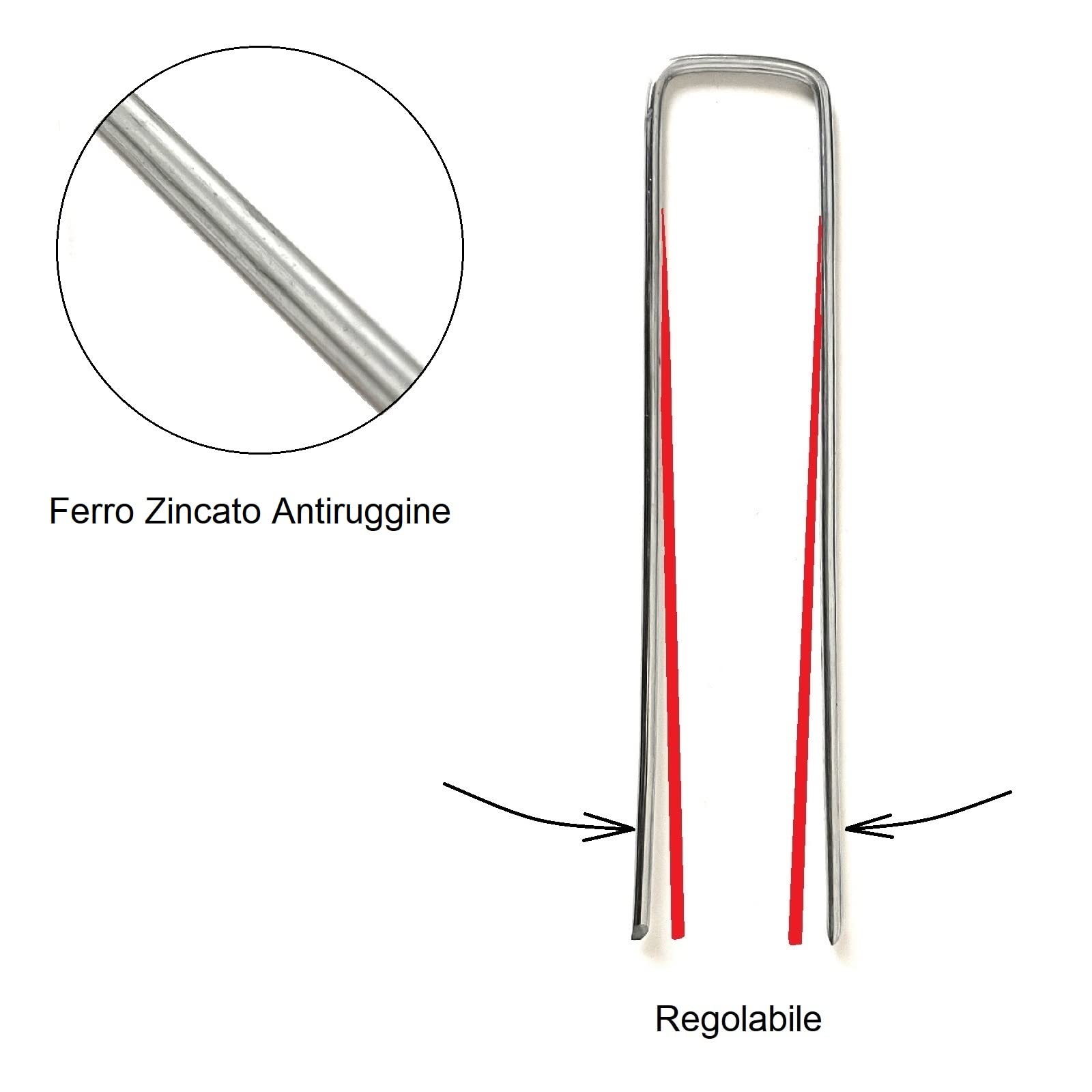 yelloo Kit de 100 piquets pour pelouse fixation filets de paillage fer galvanisé antirouille 150 x 30 x 3 mm