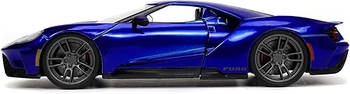 Miniatura 2 de Jada 32720 Ford GT Candy Blue 2017 con rayas grises Hyper-Spec Series 124 modelo de auto fundido a troquel