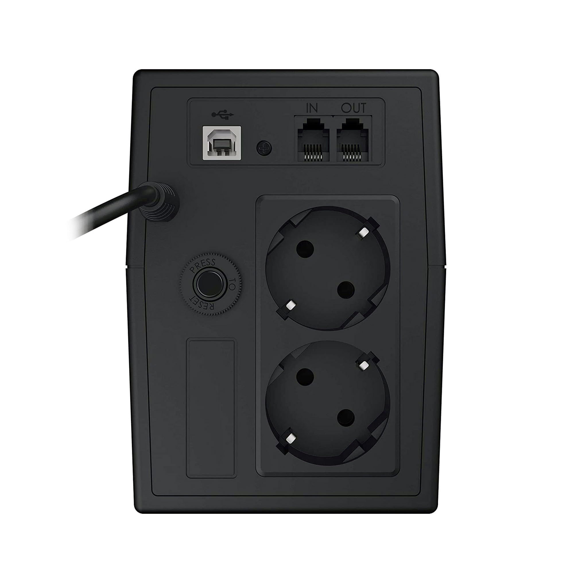 SIMPLETEK - UPS 600VA 360W con Display LCD, Gruppo di Continuità per Protezione Computer e Contro Fulmini