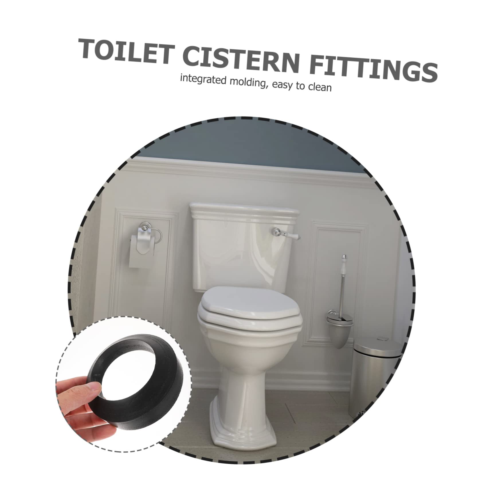Tofficu 2 Set Guarnizione per Cisterni Wc Completo per Installazione Facile Accessori per Resistente e Compatibile con Serbatoi Wc