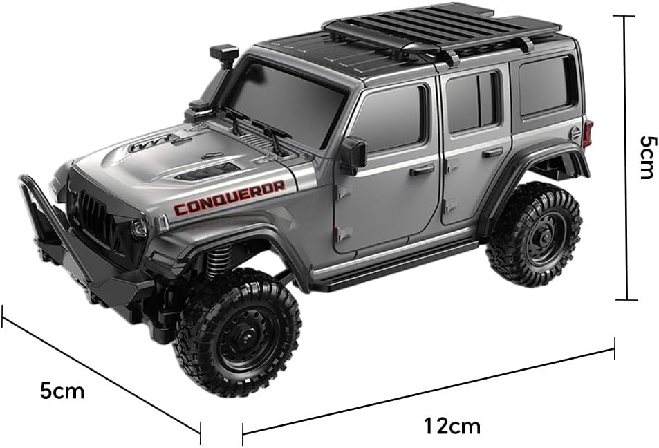 RC 4WD Crawler with Dual Shell, 1/43 Scale Full-Proportional RC Crawler Model with APP Control and LED Lights, Model Vehicle Gift for Adults Teens