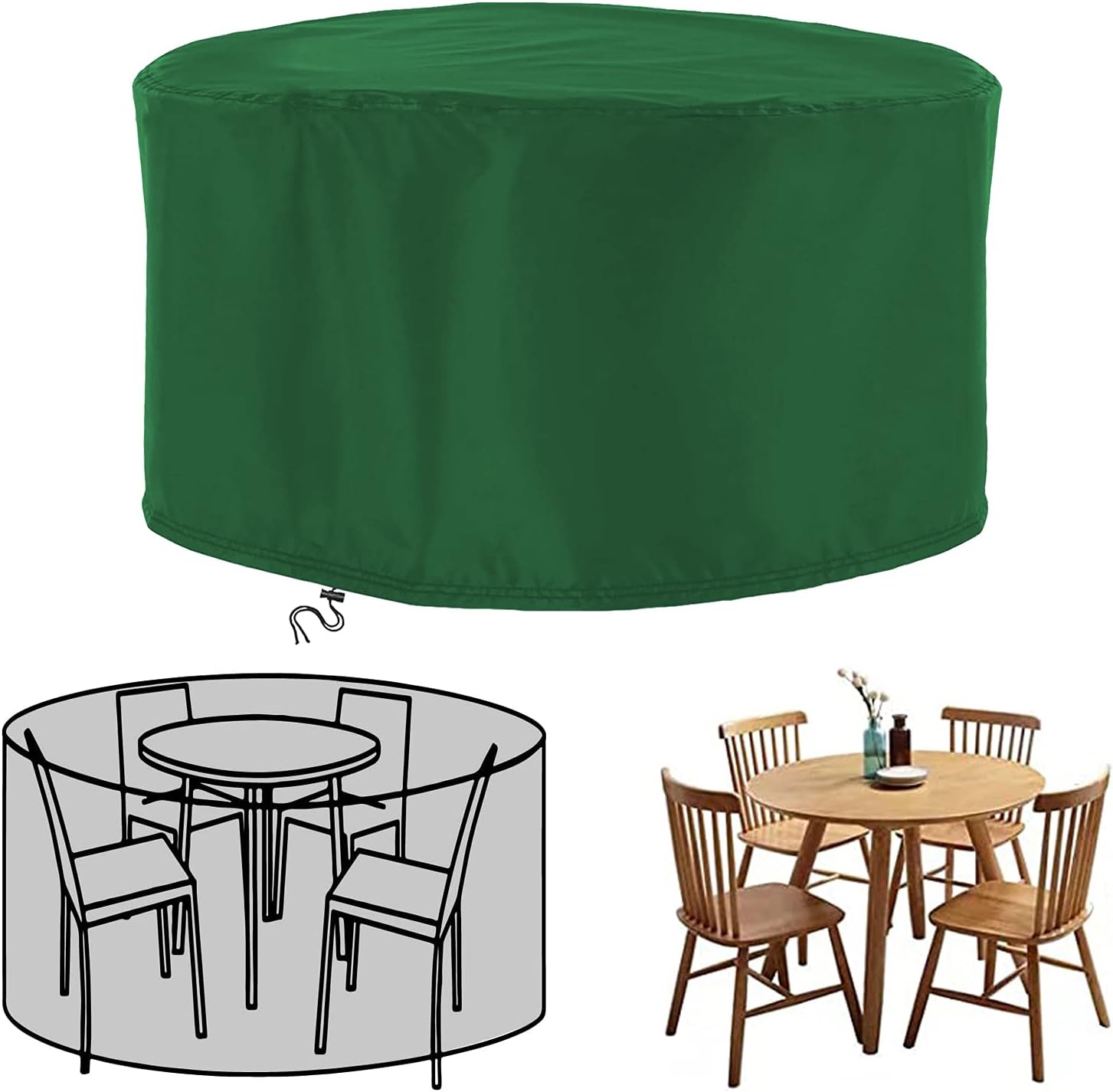 XDMYGTT Garden Furniture Covers Waterproof,210x100cm Round Garden Table