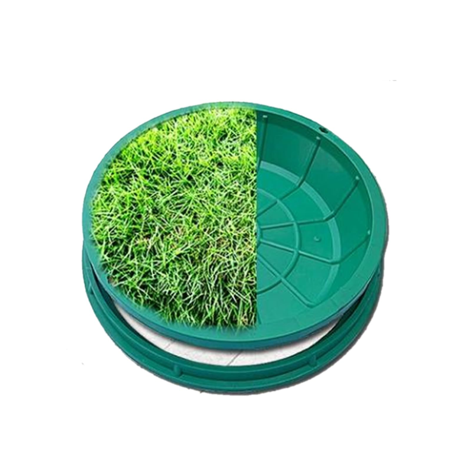 Gbrsxyip One Color Decorative Embedded Septic Tank Lid Cover Portable Round Manhole Frame For Lawn Sewage Inspection Commercial Outdoor Use (50X50cm / 19.7X19.7in)