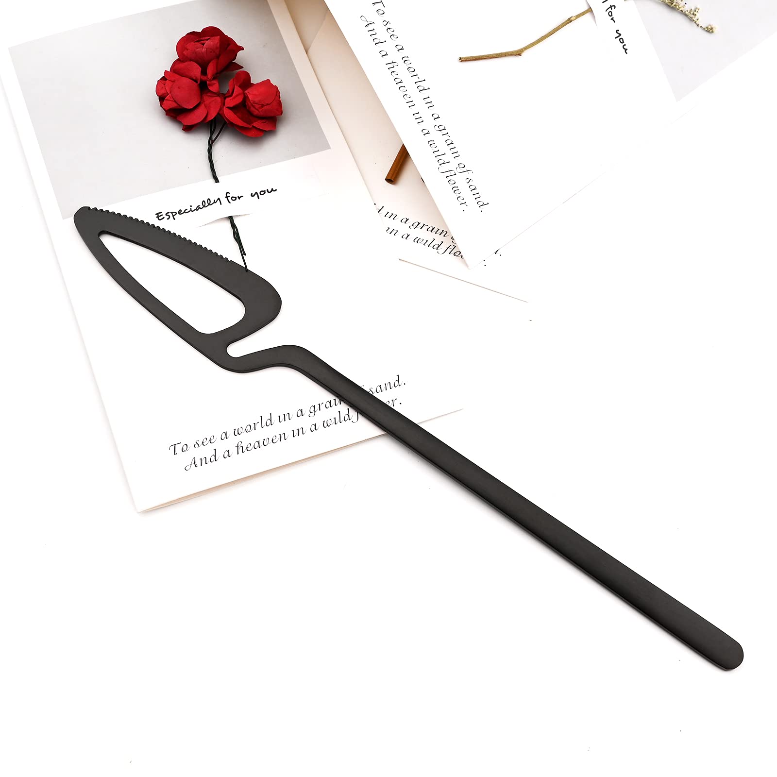 snplowum 6Pcs Matte Black Dinner Knife Flatware, 8.4-inch Hangable & 18/10 Stainless Steel Bread Jam Knife Steak Dessert Butter Knife