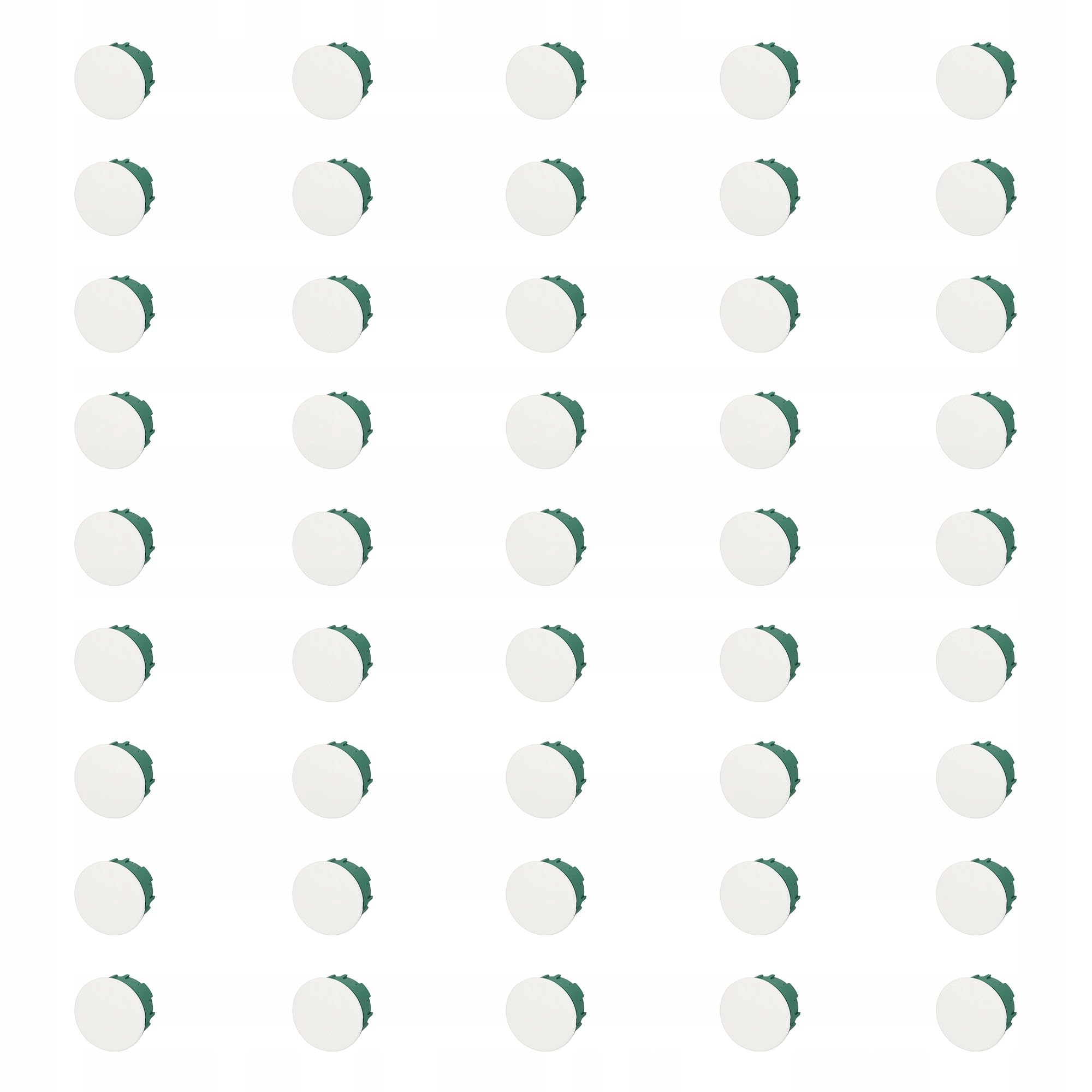 EDO Scatola Elettrica da Incasso con Coperchio Bianco a Scatto Piatta FI70 | Profondità 45 mm – Scatola da Parete Verde per Muri in Muratura e Cartongesso – 50 Pezzi