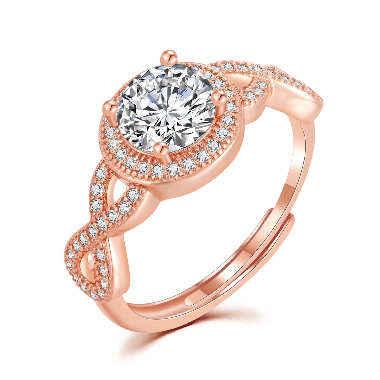 Verlobungsring damen mit diamond 1 Karat & Unendlichkeit in mehreren Farben