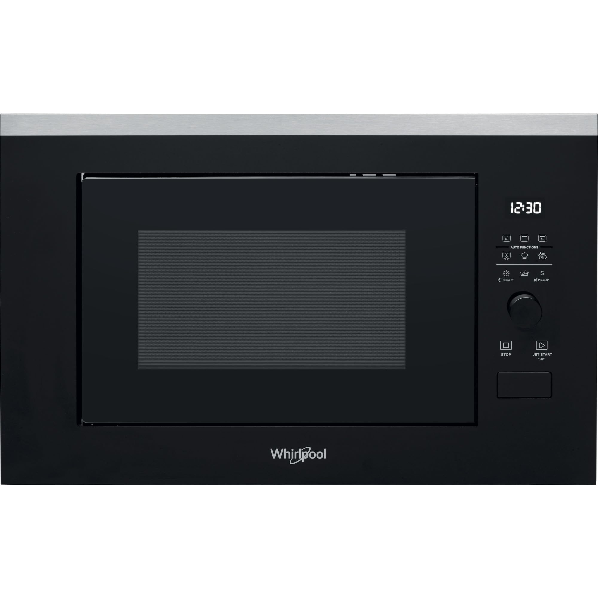Whirlpool - Microondas integrable WMF250G negro, 25 L, 900W, gril plato giratorio de 28 cm, 7 niveles de potencia