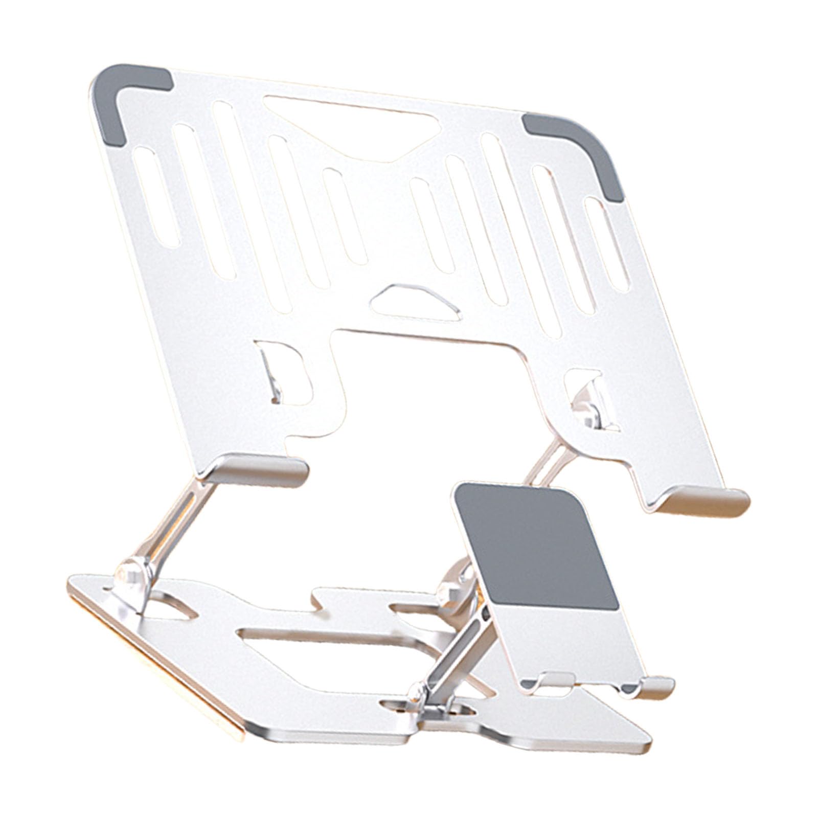 Soporte ajustable para laptop, soporte plegable de acero al carbono, elevadores de escritorio para dispositivos de 10 a 17.3 pulgadas, diseño ergonómico de refrigeración