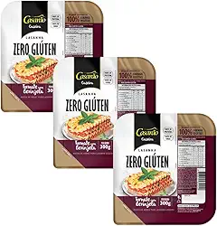 Kit com 3 Massa para Lasanha Vegana Tomate com Berinjela sem Glúten 300g - Casarão