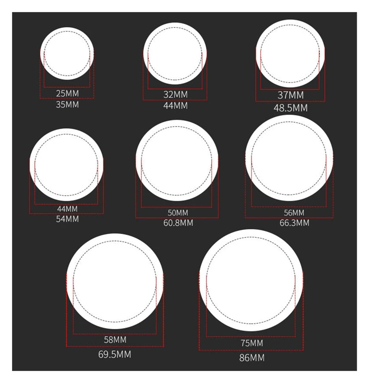 25MM-75MM Wykrawarka do przypinek DIY, nóż do wycinania kółek do papieru, narzędzia do maszyn do papieru Produkcja DIY(25mm)