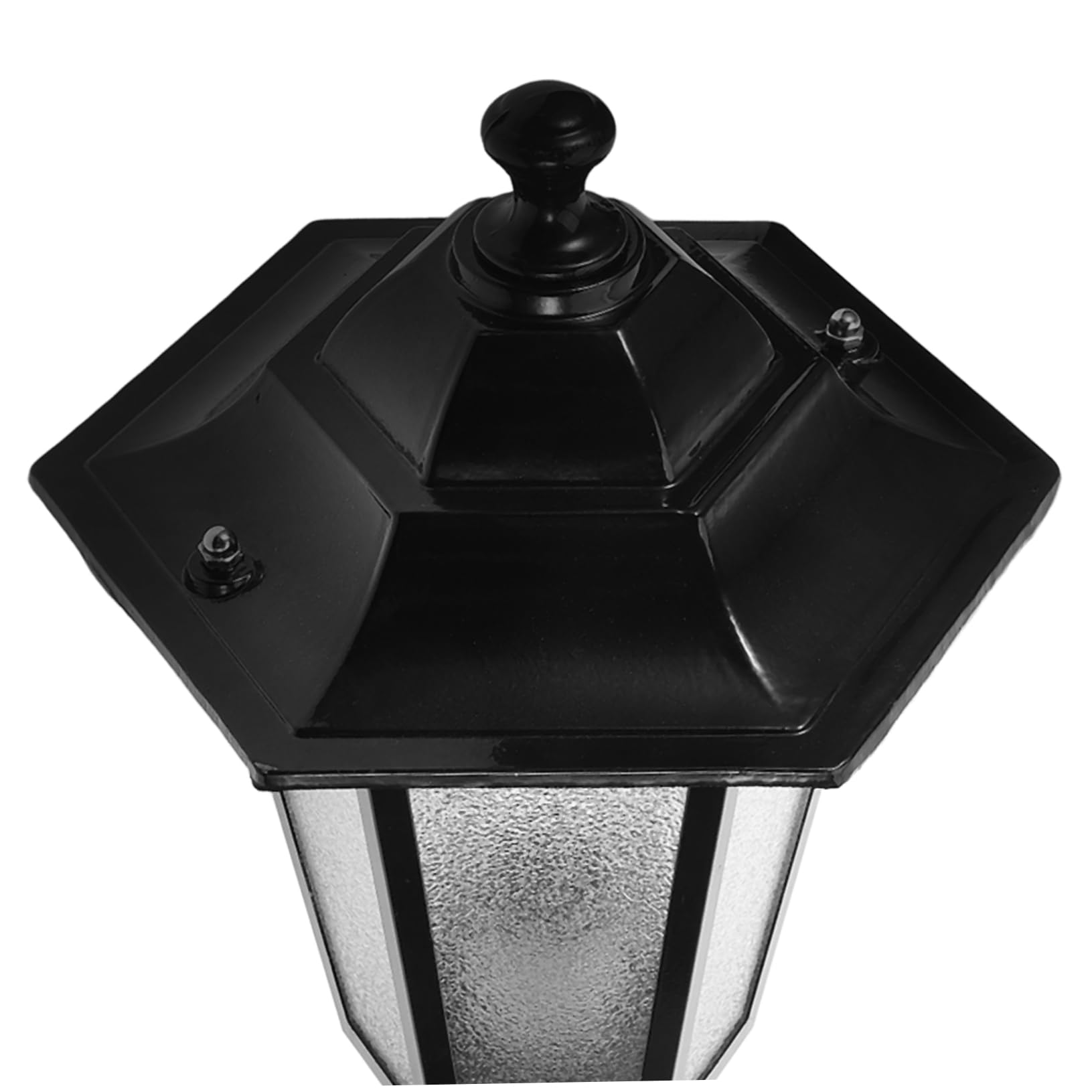 Lampada a Colonna Esterna in Vetro e Metallo, Decorazione Per Cortile e Giardino, Design Europeo a Sei Lati Compatto Per Pilastri e Cancelli, Luce Brillante Per Sicurezza Esterna
