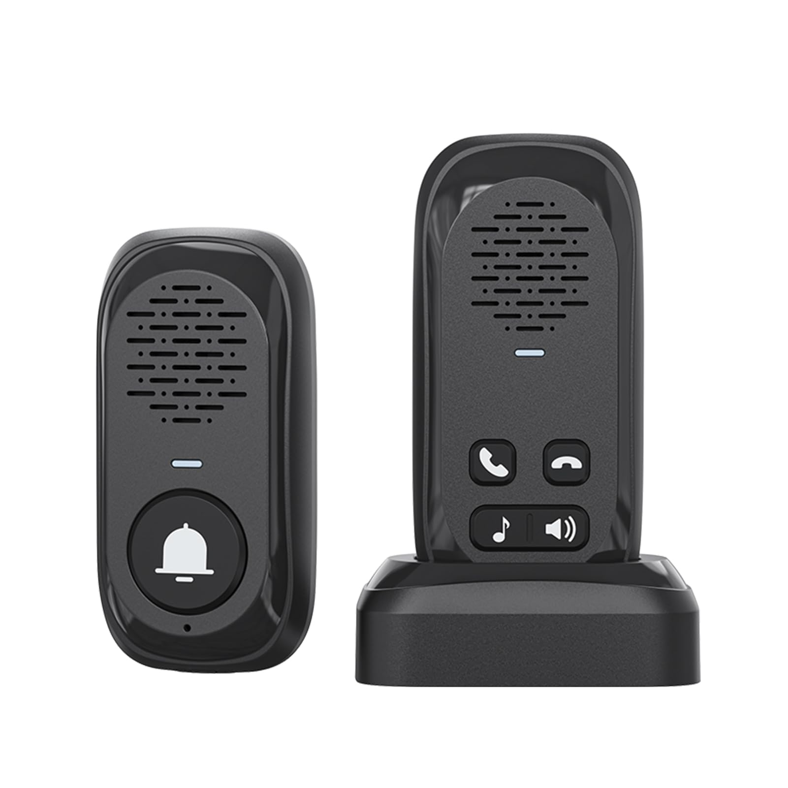 RF433 - Timbre de puerta inalámbrico con 1 sensor interior, rango de 980 pies, no requiere Internet, IP44, impermeable, en tiempo real, llamada de voz, timbre de puerta para casa, oficina,