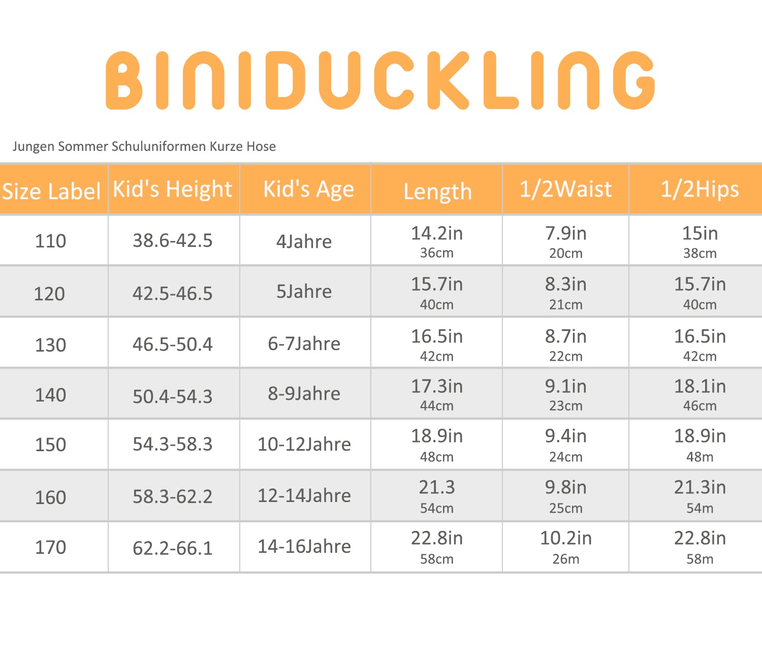 BINIDUCKLING Short d'été à taille élastique pour garçon - Uniformes scolaires - Pour 4 à 16 ans