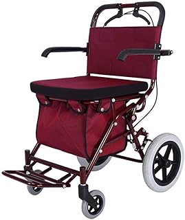 Confie no andador para idosos Rollator mobilidade dobrável auxiliar de caminhada, andador de quatro rodas com estrutura de passeio do assento para o carrinho de compras do andador de pedal de compras