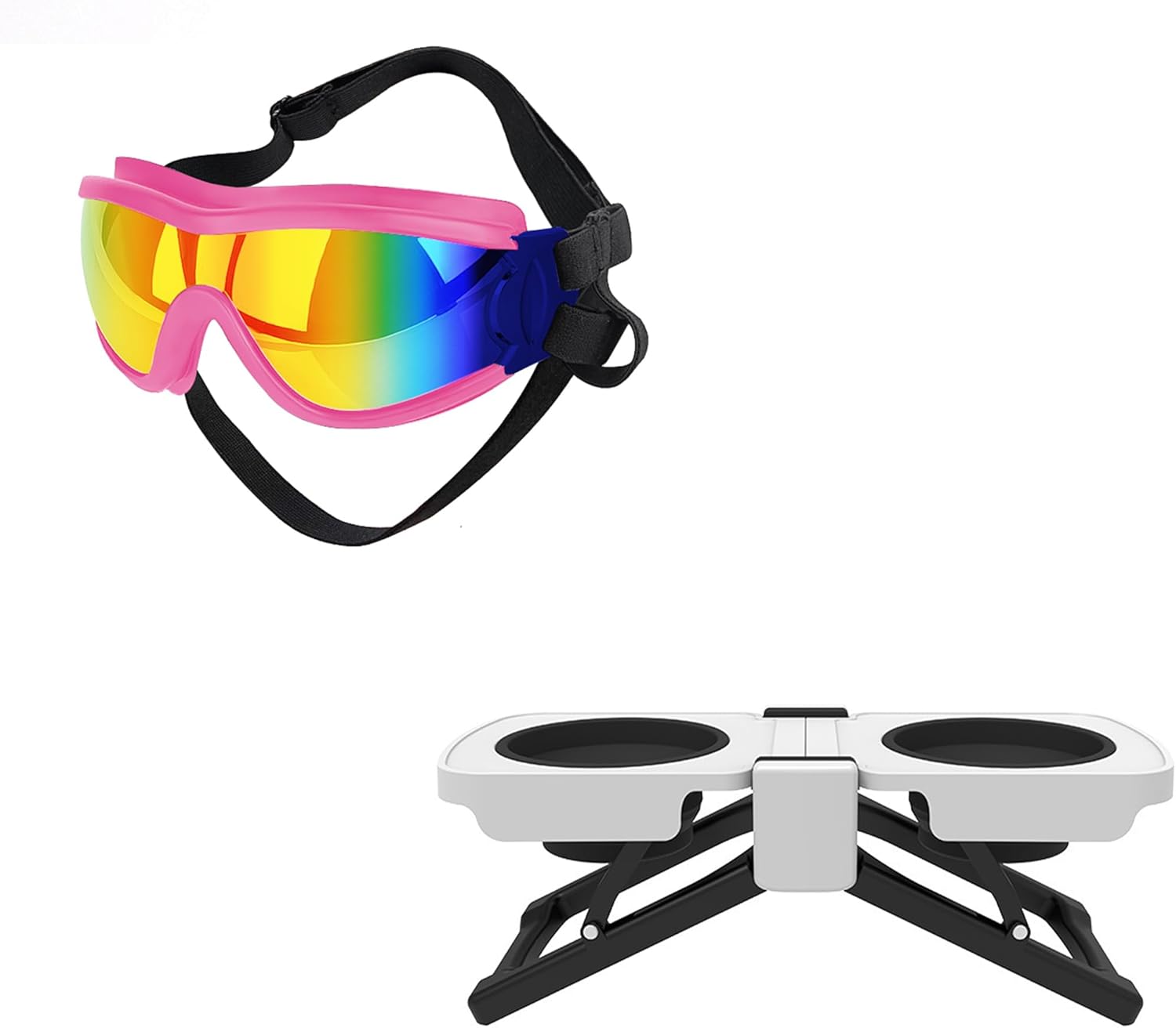 Dog Sunglasses for Large and Medium Breed and Portable Elevated Dog Bowl