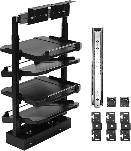 Shoe Storage Rack, 4 Tier Pull-Out Shoe Rack Adjustable Height Retractable Vertical Shelf Organizer Shoe Shelf for Closet Shoe Cabinet